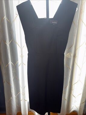 Banana Republic Black V‑Neck Midi Sheath Dress